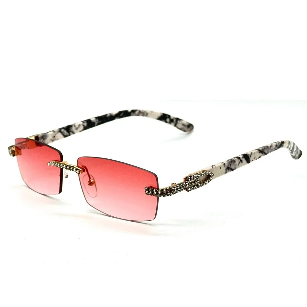 Diamond Men Sunglasses‎ Classic Retro Icedout Style Bling Rectangular Designer